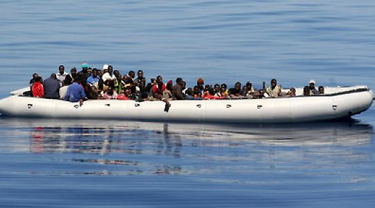Bootsflüchtlinge vor Lampedusa 2008 <br/>Foto von noborder network