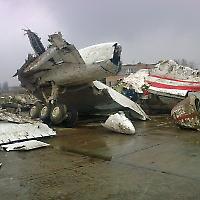 Reste der abgestürzten Tupolew <br/>Foto von Elcommendante